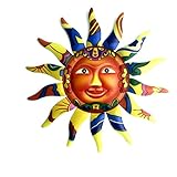 Ygreenparty Metal Sun Wall Hanging Wall Art Sun Face Wall Plaque Sculpture Statues Hanging...