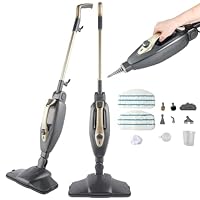 Beldray BEL01732TT Titanium 14 in 1 Steam Cleaner Mop – Multipurpose Handheld Steamer, 350ml, Flexi Hinge, Chemical-Free, Window Cleaner, Extra Nozzles and Mop Pads Included, Disinfect/Sanitise, 1300W