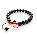 Hand Crafted 8mm Black Glass Beads Tibetan Buddhist Prayer Mala Wrist Bracelet