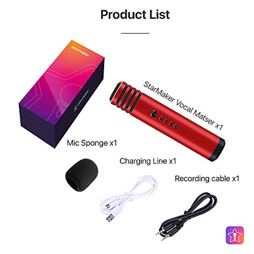 Image of StarMaker Developed Official Mobile Mic for Singing with Voice Beautified and Voice Changer Compatible for Android and IOS. (Red Vocal Master)