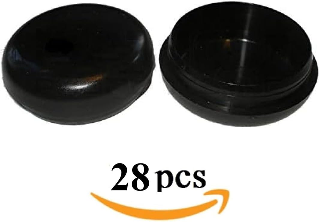 28 Pack 1-1/2" Deluxe Wrought Iron Patio Furniture Glides Outdoor Patio Chair Insert Glides End Caps for Metal Chair Feet Inserts Black
