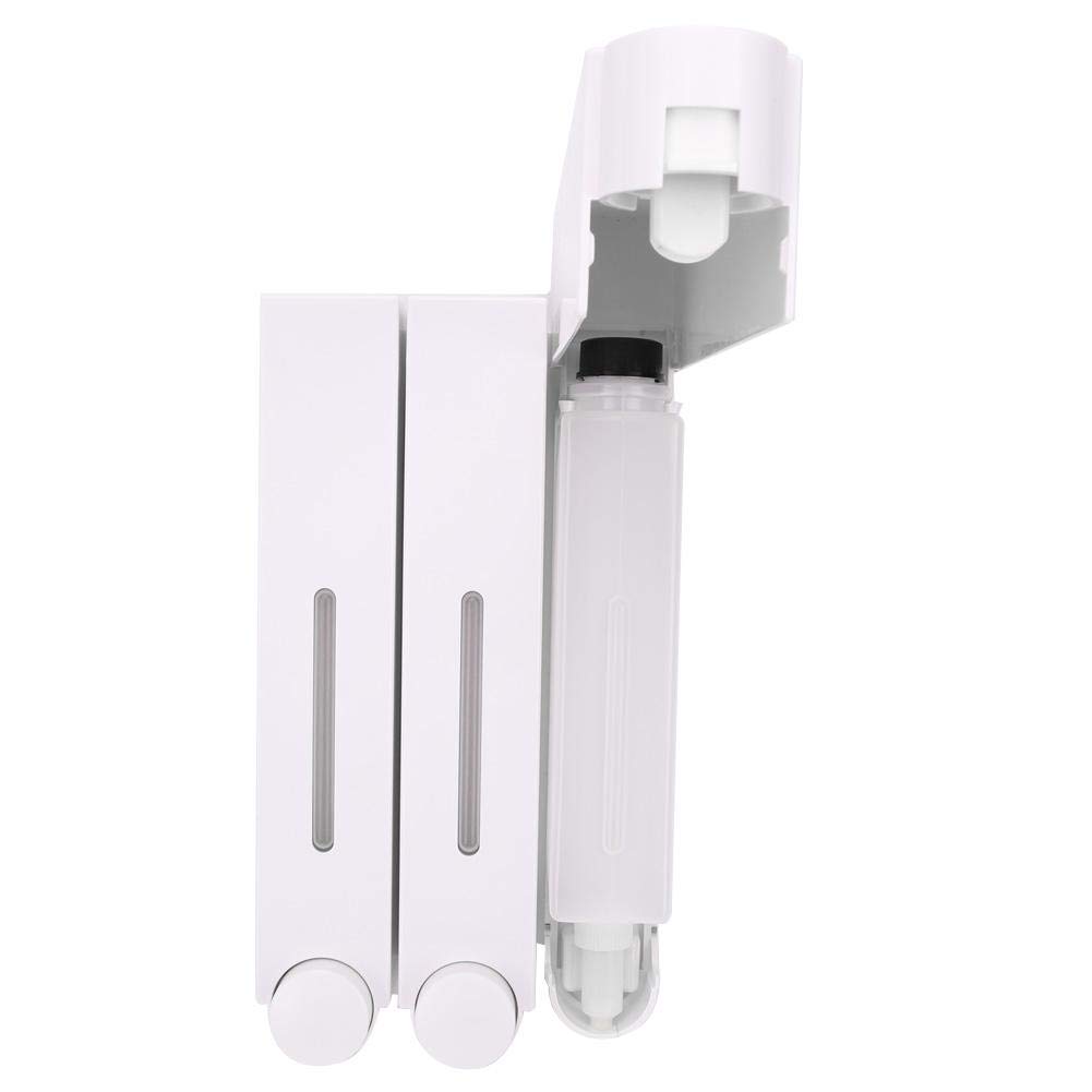 Longzhuo Dispenser di disinfettante, erogatore di Sapone Liquido per Doccia a Parete Dispenser di Shampoo a Tre Teste per Bagno dell'hotel(Bianca)