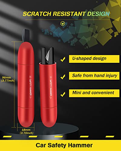 YONGMING Notfall-Auto-Sicherheitsgurtschneider und Glasfensterbrecher, 2-in-1, tragbares multifunktionales Sicherheitsset, Hammer und Fluchtretung, Auto-Fenster-Stanzer, Werkzeug mit gehärtetem Glas