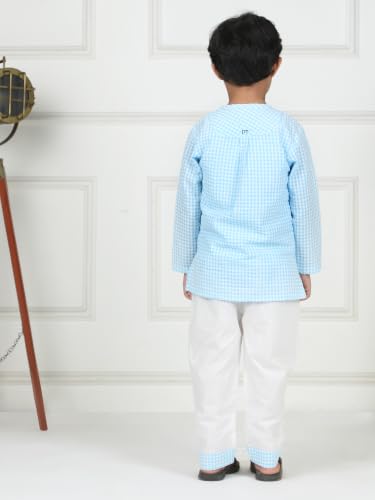 Image of POLKA TOTS 100% Cotton Traditional Nightwear Kurta Pyjama Set | Unisex Night Dress for Kids Girls & Boys | Summer Night Suits for Kids | Ethnic Indian Nightsuit | Cotton Night Suit Combo Set for Baby
