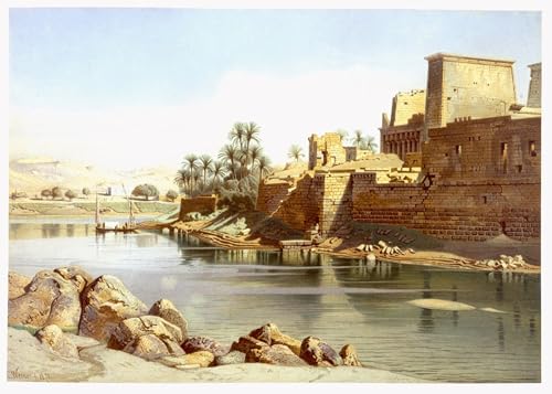 Affiches temple d'Isis à Philae Carl Friedrich Heinrich poster vintage toile 60x90cm