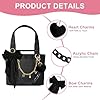 Xandova 4PCS Tote Bag Decor Kit, Bow Decorative Chain Charms, Pom Pom Accessories, Compatible with 20/35/50 Bogg Beach Tote Bags Accessories for Girls Women (Black)