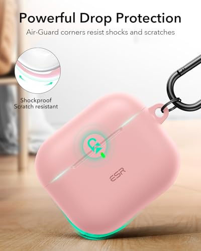 Image of ESR for AirPods 4 Case, Compatible with AirPods 4th Generation Case (2024) (USB-C), Magnetic Lid Lock, Full Drop Protection Cover, Cloud Soft Case, Pink