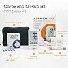 CareSens N Plus Bluetooth Blood Glucose Monitor Kit with 100 Blood Sugar Test Strips, 100 Lancets, 1 Blood Glucose Meter, 1 Lancing Device, Travel Case for Diabetes Testing Kit (Auto-Coding Glucometer kit with 1 Control Solution) for Personal Use