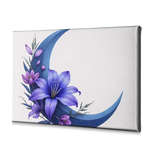 Tableau lune bleue décoration murale pour une salle à manger zen
