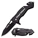 ForeverGiftsusa Free Engraving - Quality Stainless Steel Black Pocket Knife