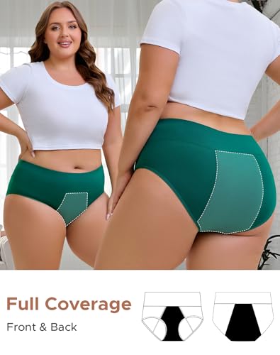 Image of INNERSY Women's Plus Size Period Underwear High Waist Heavy Flow 3-Pack