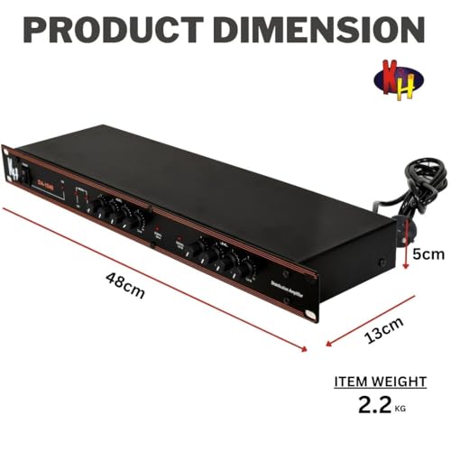 Image of kh DA 1048 Distribution Amplifier Professional Audio Signal Distributor with 8 XLR Outputs, Stereo /Mono Switch, LED Signal Indicators, Balanced XLR Inputs for DJ, Studio & Live Sound