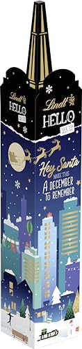 Lindt Schokolade HELLO Xmas Tower Adventskalender | 4 x 244 g | Adventskalender mit 24 süßen Überraschungen | Schokolade für die Weihnachtszeit | Schokoladen-Geschenk