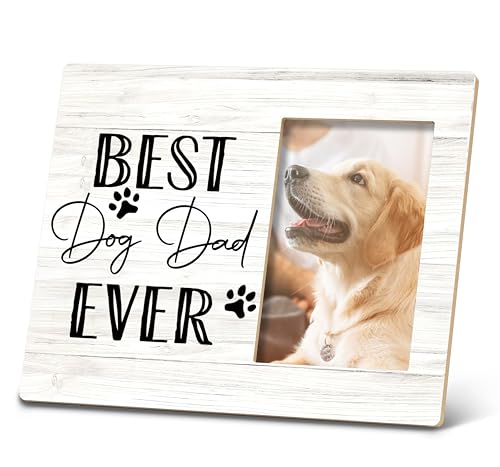 Best Dog Dad 10x8 Wooden Frame