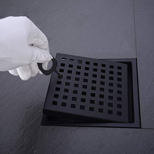 Orhemus Square Shower Floor Drain With Removable Cover Grid Grate 6 Inch Long thumb #8