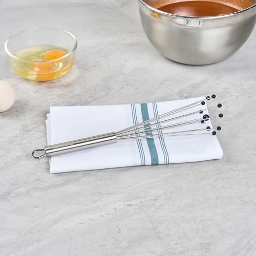 Restaurantware 10.5 in Stainless Steel Ball Whisk with Silicone Tips - German Standard Sauce & Gravy Whisk, Non-Scratch, Dishwasher Safe - Non-Stick Safe Silicone Ball Whisk for Baking by Restaurantware - Image 3