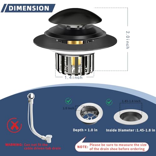 Tapón universal para desagüe de bañera con filtro miniatura 4