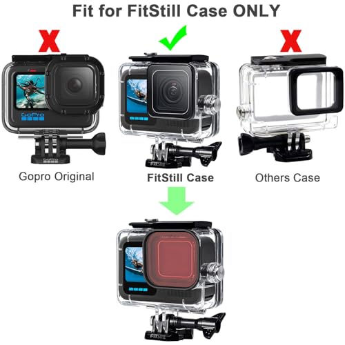 image for FitStill 60M/196FT Underwater Waterproof Protective Case for Go Pro He