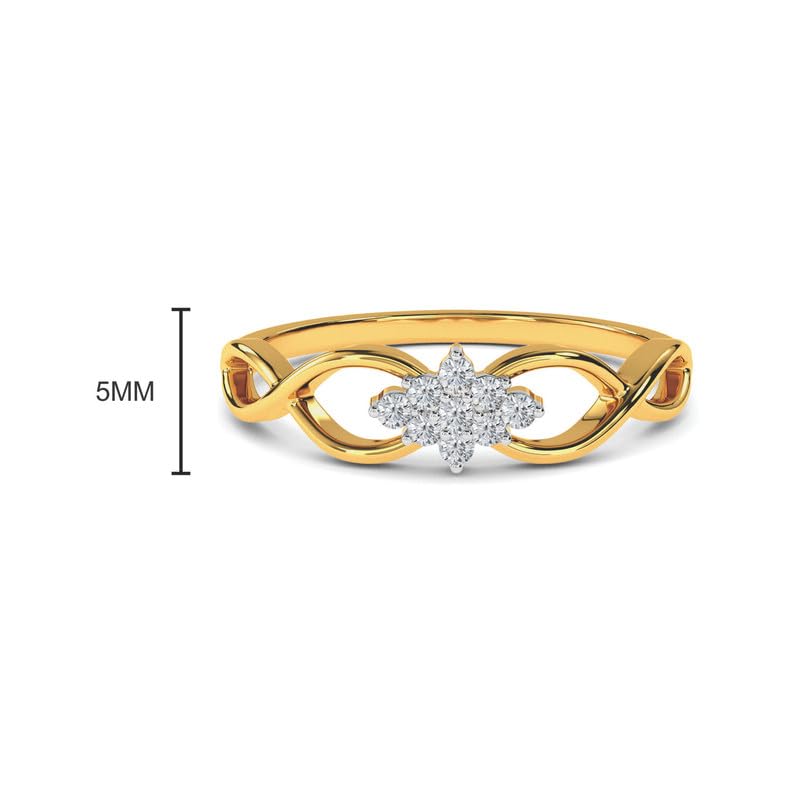 Image of KISNA 14k / 18k Real Gold & Diamond Ring | Diwali, Rakhi Rakshabandhan Gift for Sister /Bhabhi /Women | With Certificate of Authenticity & BIS-Hallmarked Gold Jewellery | Kody Ring