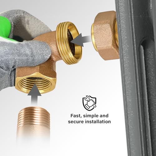 Image of Midline Valve 6I434-5 Elbow Pipe Fitting for Hydronic Heating Applications 1 /2 in. FIP x Male Union Brass (5 Pack)