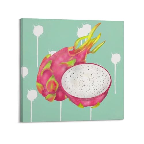 Fruits du dragon entiers et tranchés sur toile pour réveiller un mur vide