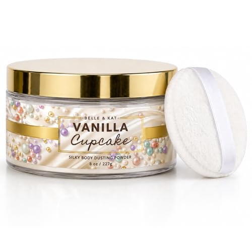 Body Powder for Men & Women Scented Vanilla Cupcake, Bath
