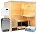 Produktbild Well Solutions Saunakabine Alaska View inklusive Saunatechnik | Komplettset | Wellsolutions Saunaofen 34A und Slimline 1200 Saunasteuerung
