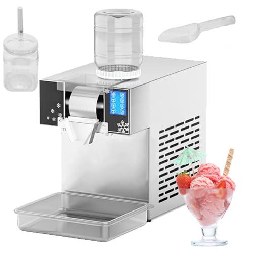 Máquina para Hacer granizados de Hielo con Forma de Copo de Nieve Comercial, de Acero Inoxidable, para encimera, 120 kg/24 h, con bandejas para Cubitos, Ideal para Fiestas y Bares.