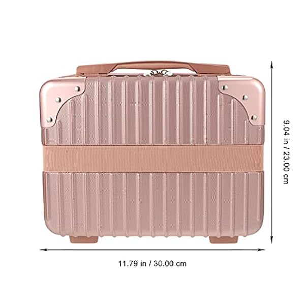 Lurrose - Custodia per treno da trucco, piccola custodia rigida per cosmetici, bagaglio a mano, valigia, set da viaggio, accessori da trucco da 35,6 cm