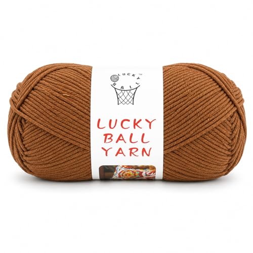 Image of LUCKY BALL Milk Cotton Yarn, 100g / 240 yd 60% Cotton 40% Acrylic #2 Fine Sport Yarn, Soft Crochet & Knitting Yarn for Amigurumi Dolls, Baby Items, Flowers, Hats, Sweaters, Blankets(Brown)