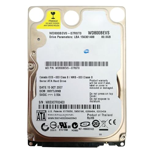 Disco duro interno 2.5 SATA 80GB repara fallos de arranque en portátiles
