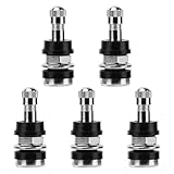 Riseuvo 5 Pcs TR416 Metal Clamp-in Tire Valve Stems - High Pressure Tubeless Valves for 0.453' & 0.625' Rim Holes, Fit Cars, Trucks, Trailers & ATVs