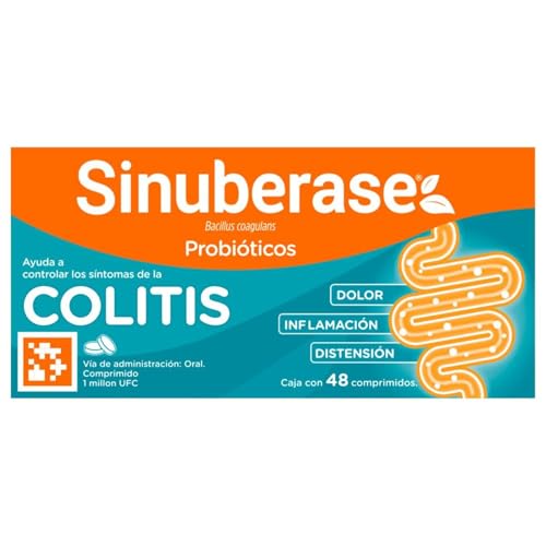Sinuberase Probióticos Bacillus Coagulans 1 millón UFC 48 comprimidos. Alivia...