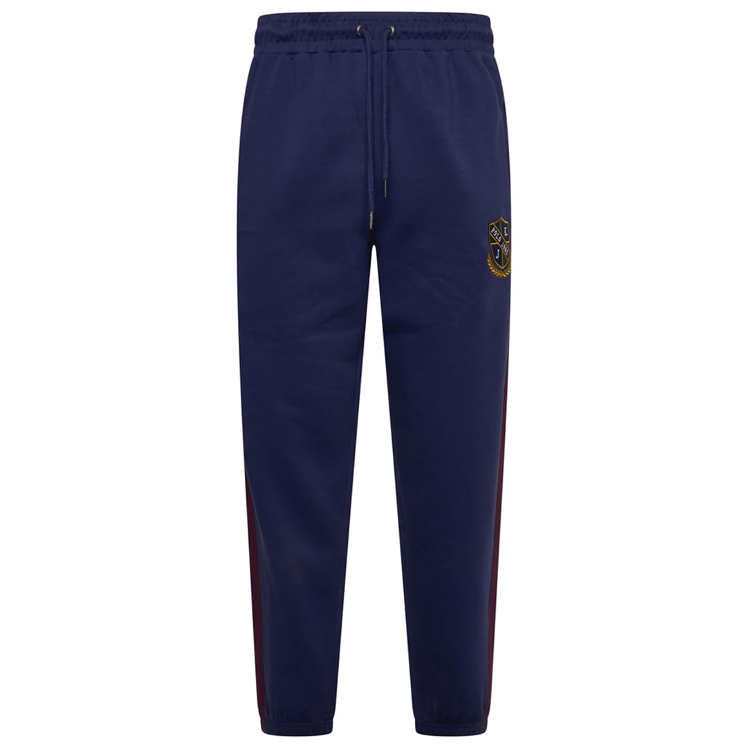 Kam Men's Blue Jeanswear Polo Club Panelled Cuffed Joggers - 7XL