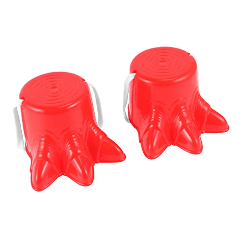MUELODSIC 2Pcs Outdoor Stilts for Red Plastic Claw Shape Balance Training Shoes Fun Sports for Balance and Coordination for Garden and Playground Activities