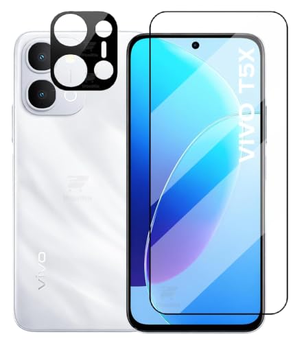 Image of WonRia 1+1 Pack - Tempered Glass for Vivo T5x 5G with 3D Camera Glass Protector 9H Hardness Screen Guard Protector - (Pack of 2)