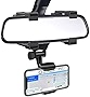 VAGURFO Rear View Mirror Phone Holder Mount, Car Phone Mount- Phone Bracket, Phone Stand with 270° Swivel and Adjustable Clips, Universal Smartphone Cradle, Black