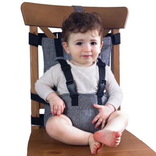 Portable Safety Seat Harness for Baby High Chair, Foldable Washable Cloth Harness Chair Adjustable Straps for Infant Feeding, Universal Baby Dining Desk Safety Harness for Travel Home Restaurants Shopping