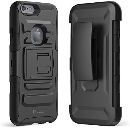 i-Blason Prime Case Designed for iPhone 6s Plus, Kickstand Apple iPhone 6 Plus Case (5.5) Heavy Duty Dual Layer Combo Holster Cover Belt Clip (Black)