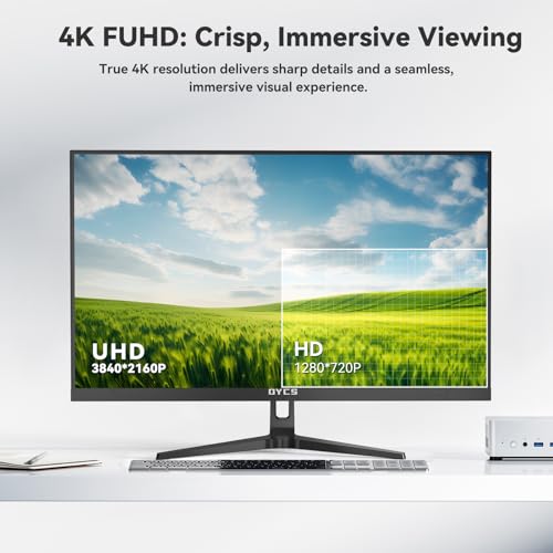 Image of Great voell 32inch 4K UHD Computer Monitor, 3840x2160p, 100% sRGB, 178 Viewing Angle, HDMI & DisplayPort, VESA 75x75mm, Black