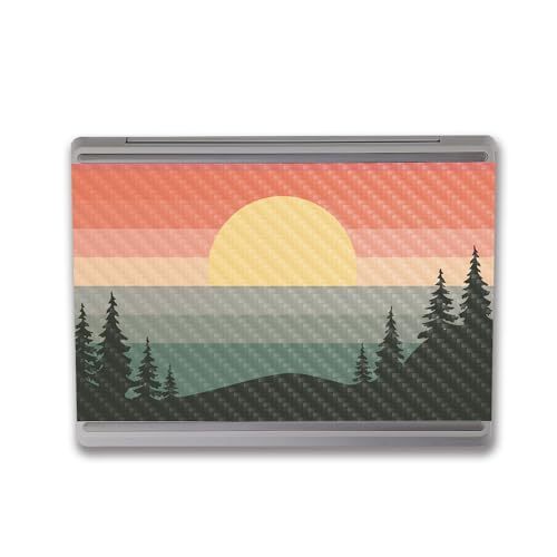 Image of MightySkins Carbon Fiber Skin Compatible with Microsoft Surface Laptop Go 3 (2023) Full Wrap Kit - Sunset Forest | Protective, Durable Textured Carbon Fiber Finish | Made in The USA