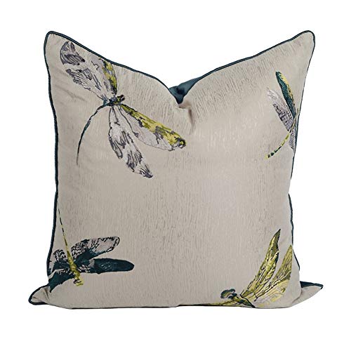 HOUMEL Bordado de la libélula Cojín Decorativo Almohada Almohada Caso Sofá Throw cojín for la Sala de Estar Sofá Sofá 18X18 Pulgadas 45cm x 45cm 251 (Color : Without Inner, Size : 45x45cm)