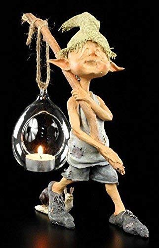 Pixie Kobold Figura como Portavelas - Ich Geh con Meiner Linterna Luz Viento Fantasy