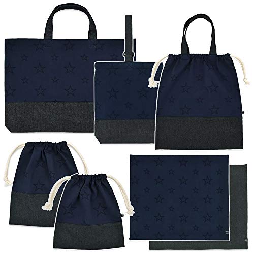 【mana☺︎】　レッスンバッグ　上履き入れ　お着替え袋 名入れ ／ 入園入学 3点セット （ お着替え袋 + レッスンバッグ