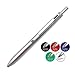 Kentaur Silver Multi-color Pen 5 In 1 Multifunction Pen Combo with Black, Blue, Red, Green Ink Ballpen, 0.7mm Mechanical Pencil and Eraser - Click Retractable with D1 Pen Refills and Metallic Body