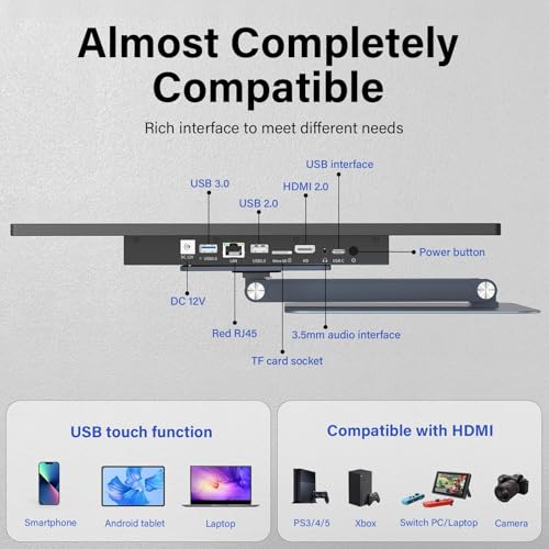Image of 15.6 inch All-in-One Desktop Computer with Built-in Camera, Android 12 Industrial Panel PC Computer RK3399 4GB RAM /64GB ROM, HDMI 2.0, WiFi 5 Bluetooth 4.2 for Office /Automation /Kiosk /Bar /Warehouse