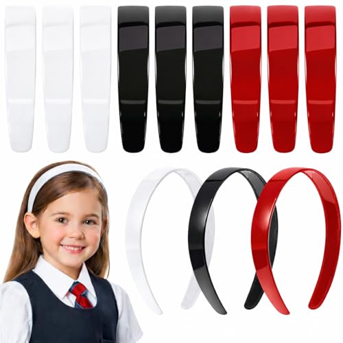 Image of Diversa Solid Plastic Headbands for Girls & Women, Hairband for School, Everyday Use Plain Broad Headband, 1 Inch Headband with Teeth, Pack of 6 (MULTICOLOUR PK6)