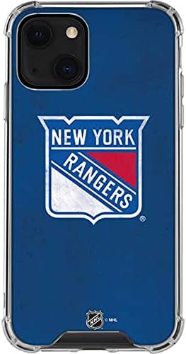 Skinit Clear Phone Case Compatible with iPhone 13 Mini - Officially Licensed NHL New York Rangers Distressed Design