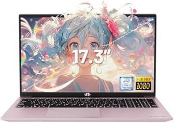 17.3" IPS FHD-Laptop, Intel 6 Cores i3-1215U 8GB RAM 256GB SSD (Beat Ryzen 5 7520U, Up to 4.4GHz) Computer with 65W GaN Type C Backlit Keyboard Fingerprint, for Home Student and Business