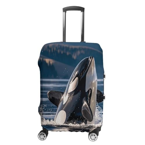 Orca Killer Whale Luggage Cover, Washable Elastic Suitcase Cover Protector Fit 18-32 Inch Luggage